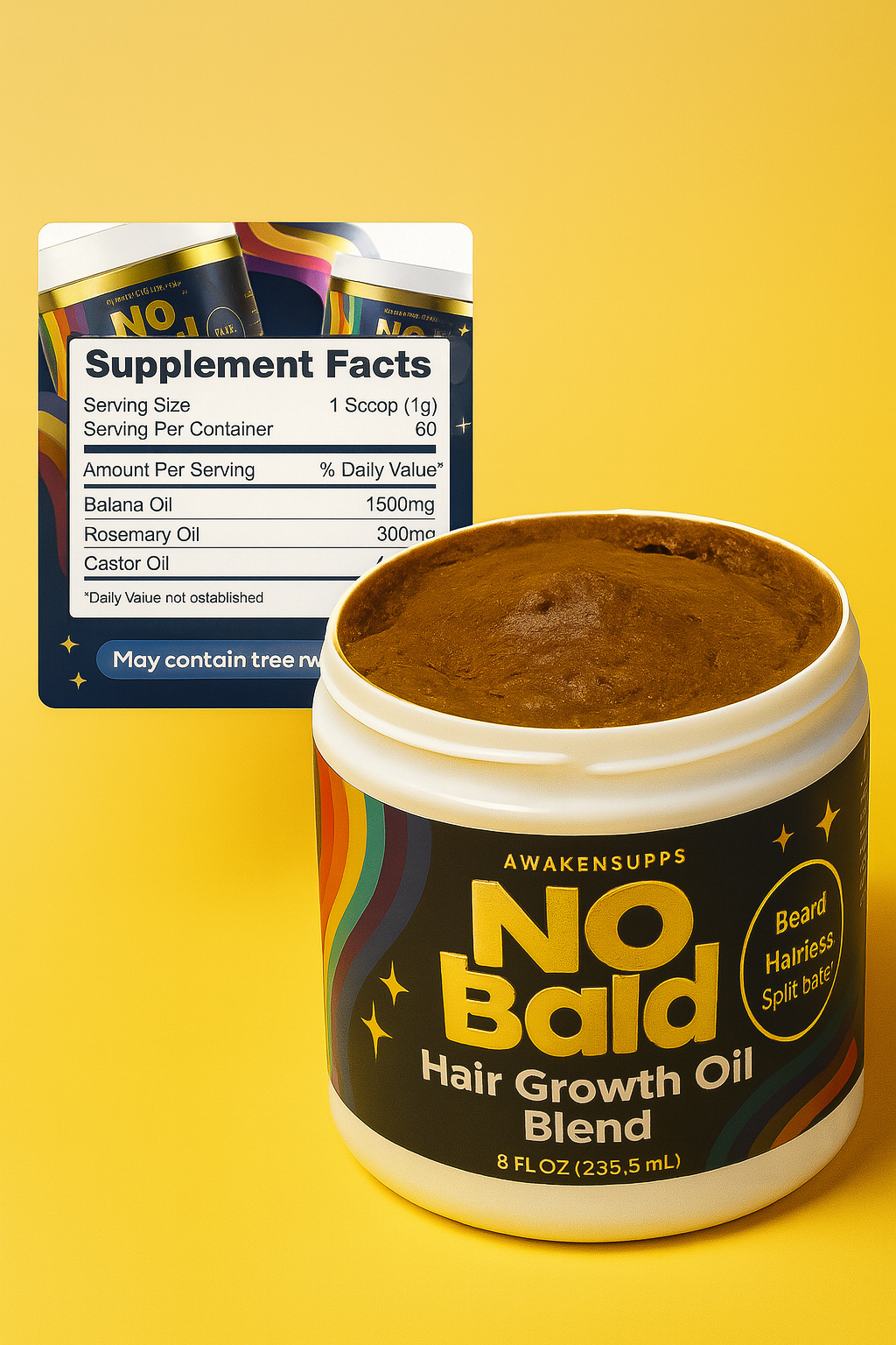 NoBald 3-in-1 Hair Growth
Oil (Batana, Castor &
Rosemary)