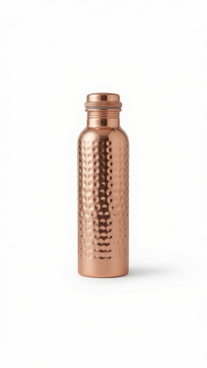 100% Pure Copper Water Bottle (Hand Crafted)