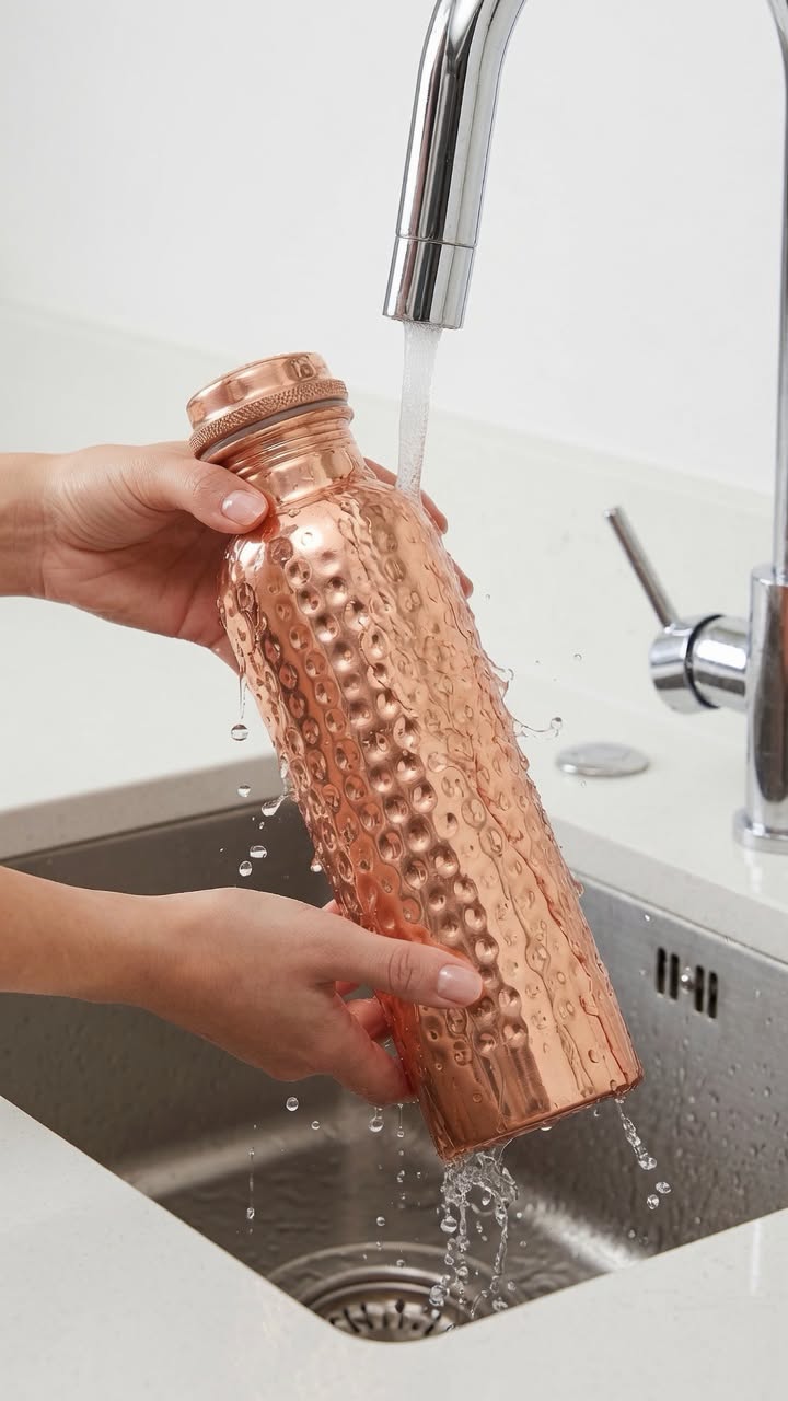 100% Pure Copper Water Bottle (Hand Crafted)