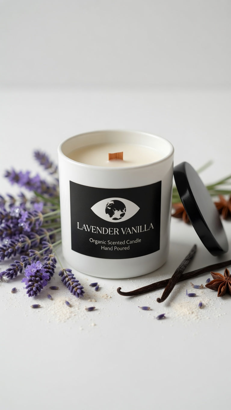 100% Organic Lavender Vanilla Candle